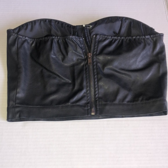 SayWhat Spike Leather Crop Top - Picture 5 of 14